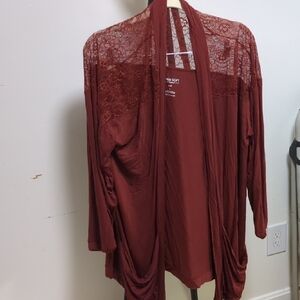 Torrid Deep Red Lace Cardigan
